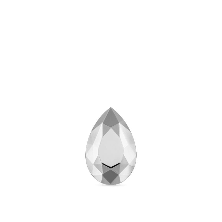 Faceted Gold Pear Threaded Stud Earring