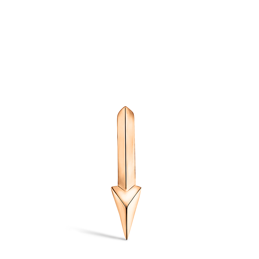 Faceted Single Short Spike Hoop Earring