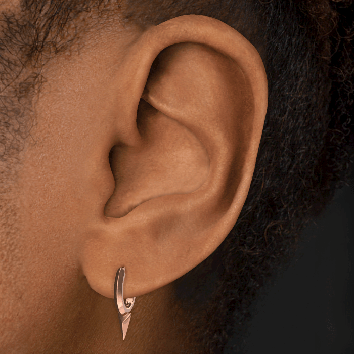 Faceted Single Short Spike Hoop Earring