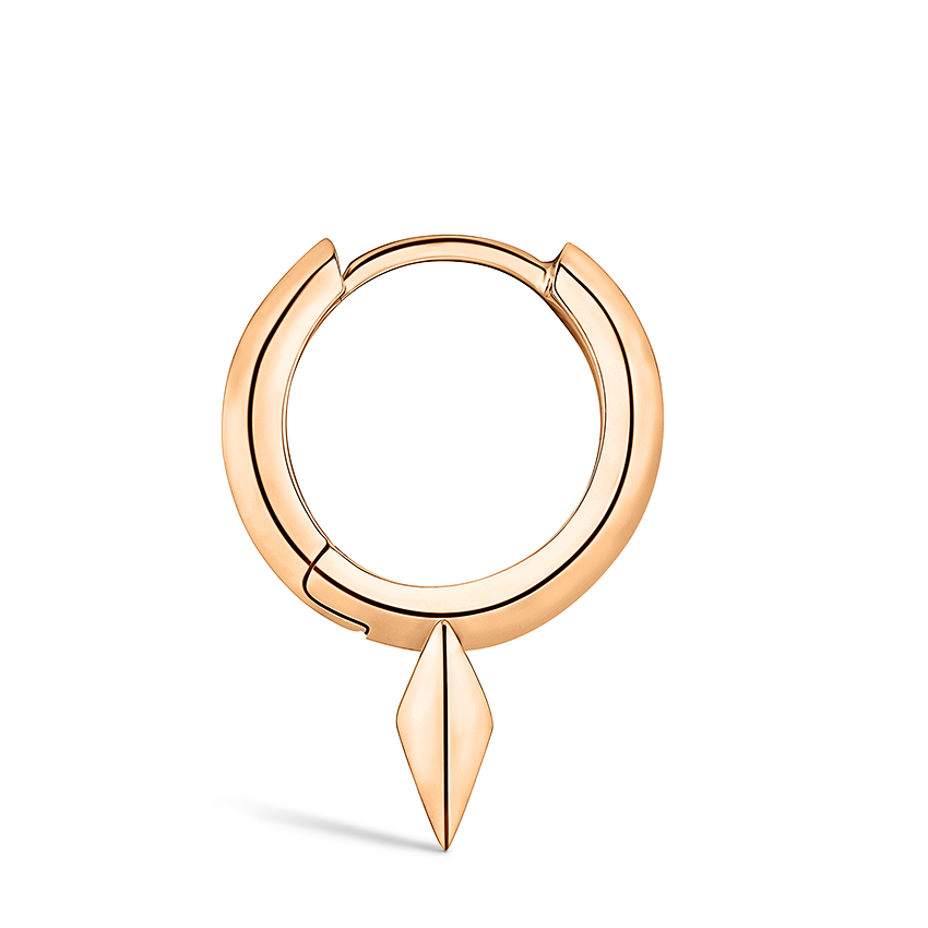 Faceted Single Short Spike Hoop Earring