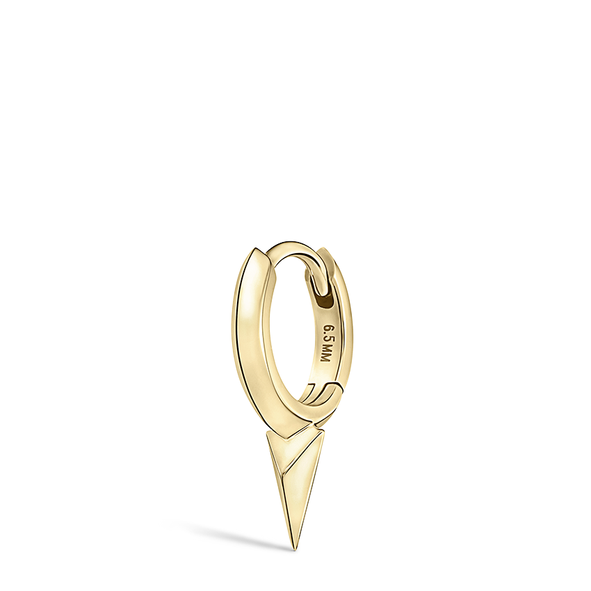 Faceted Single Short Spike Hoop Earring