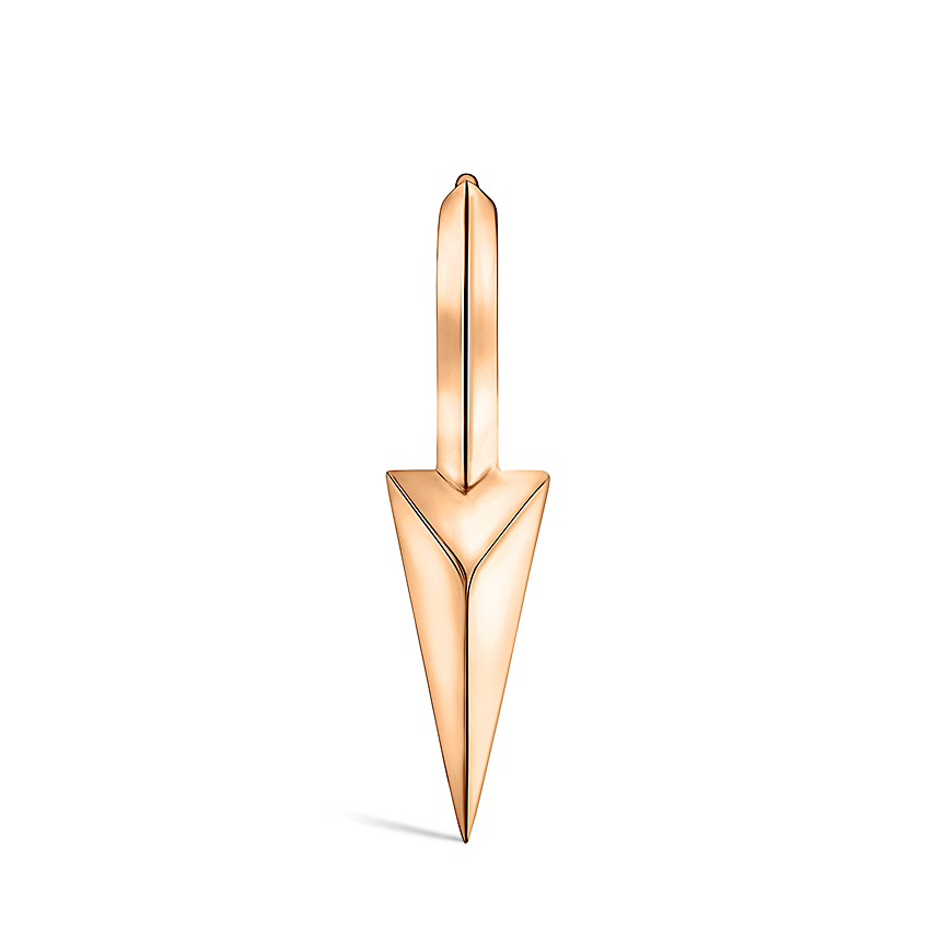 Faceted Single Long Spike Hoop Earring