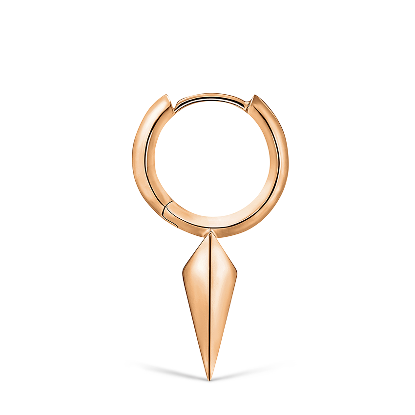 Faceted Single Long Spike Hoop Earring