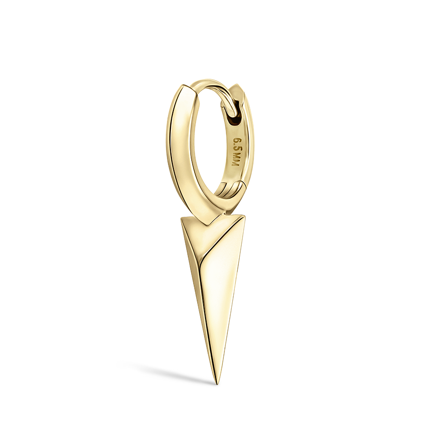 Faceted Single Long Spike Hoop Earring
