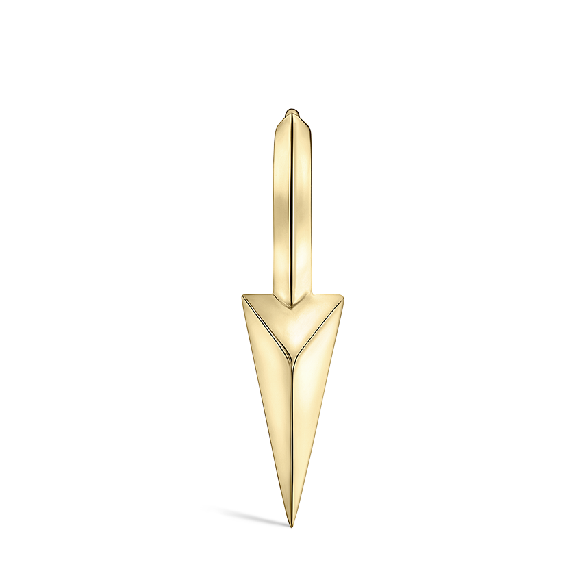 Faceted Single Long Spike Hoop Earring
