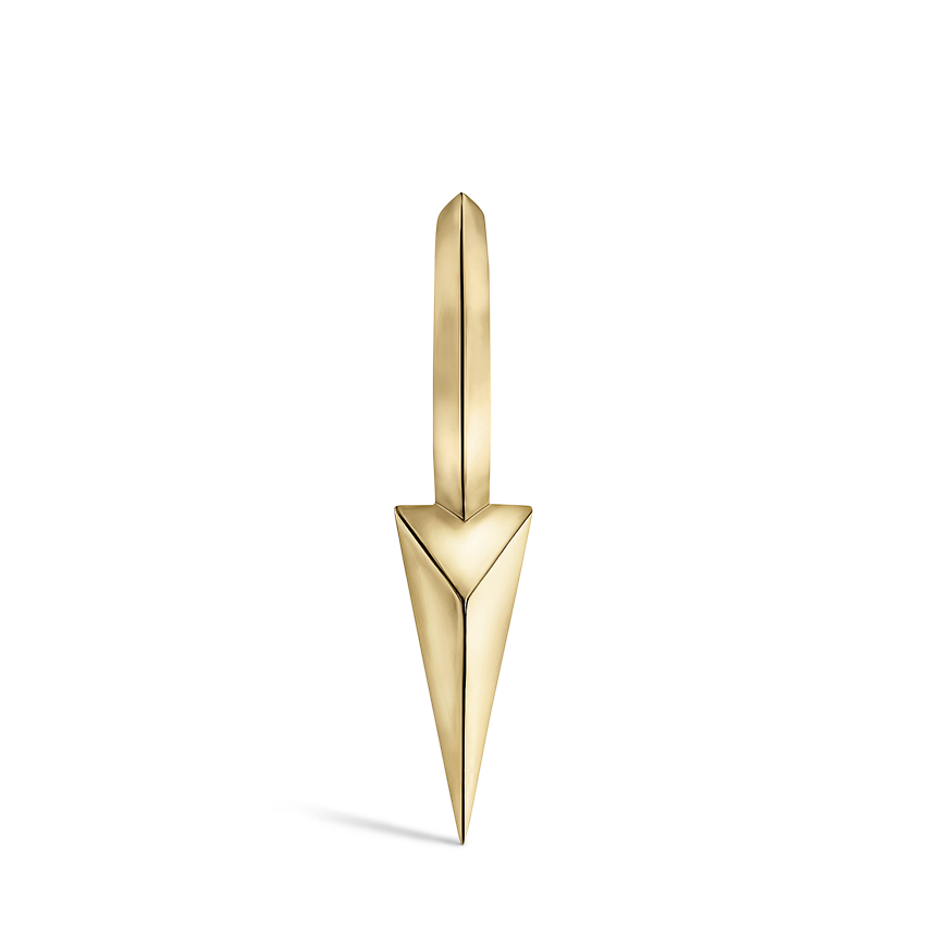 Faceted Single Long Spike Hoop Earring