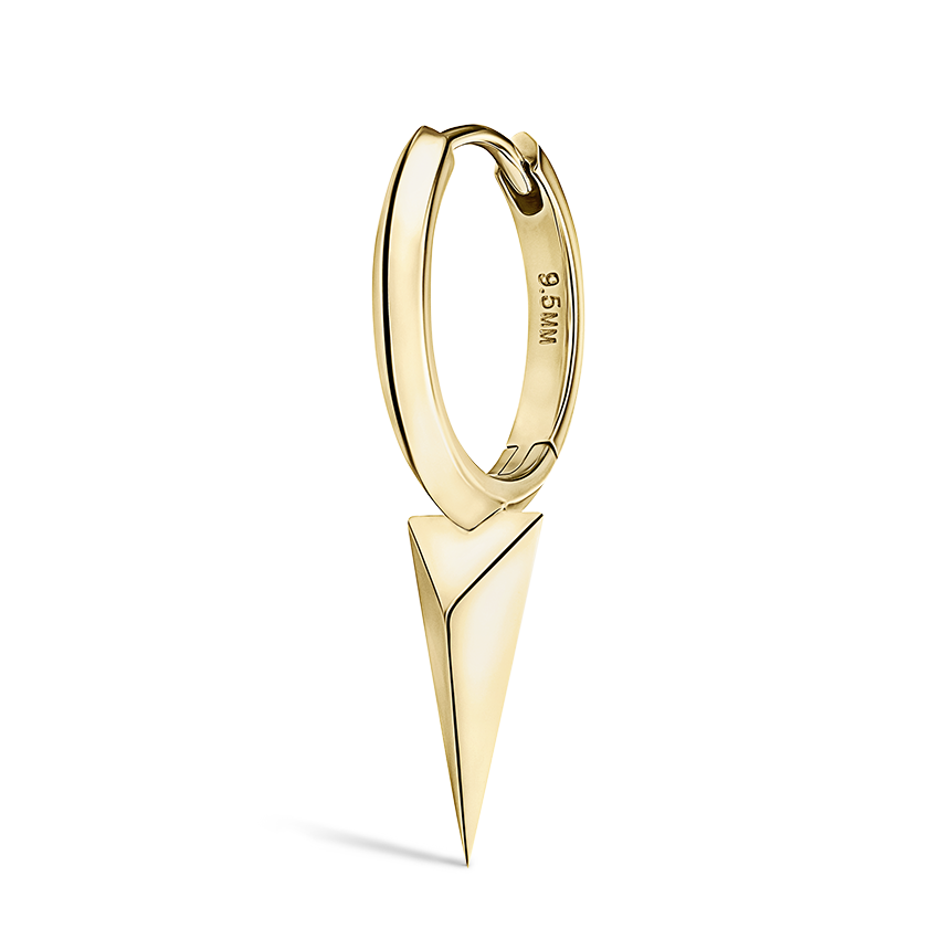 Faceted Single Long Spike Hoop Earring