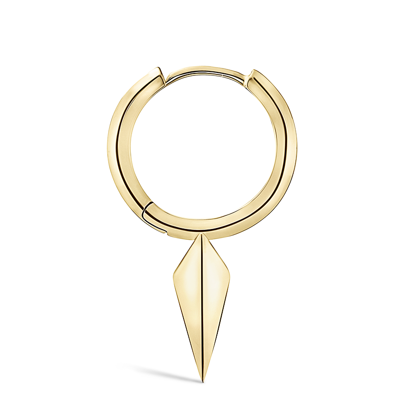Faceted Single Long Spike Hoop Earring