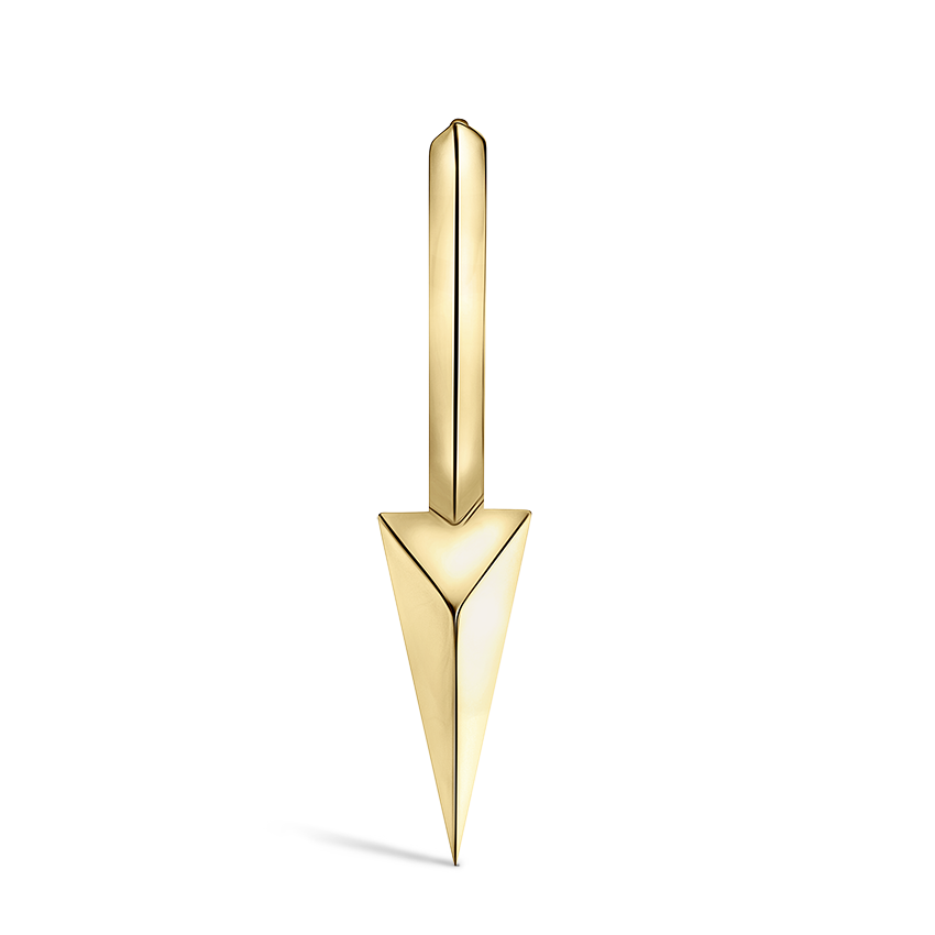 Faceted Single Long Spike Hoop Earring