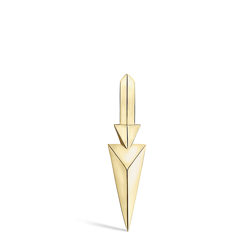 Faceted Triple Long Spike Hoop Earring