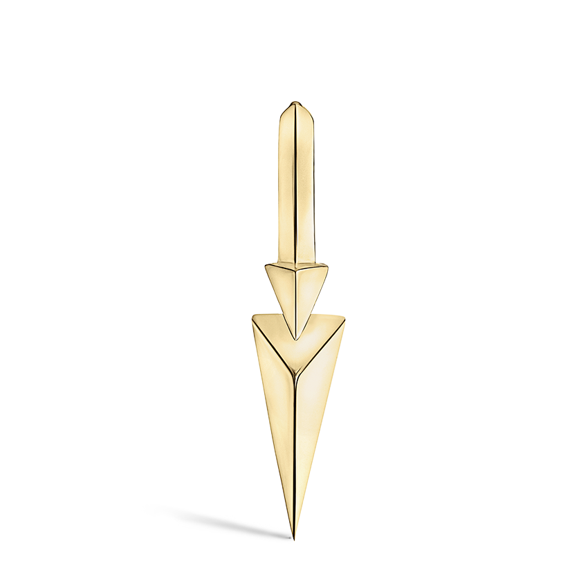 Faceted Triple Long Spike Hoop Earring