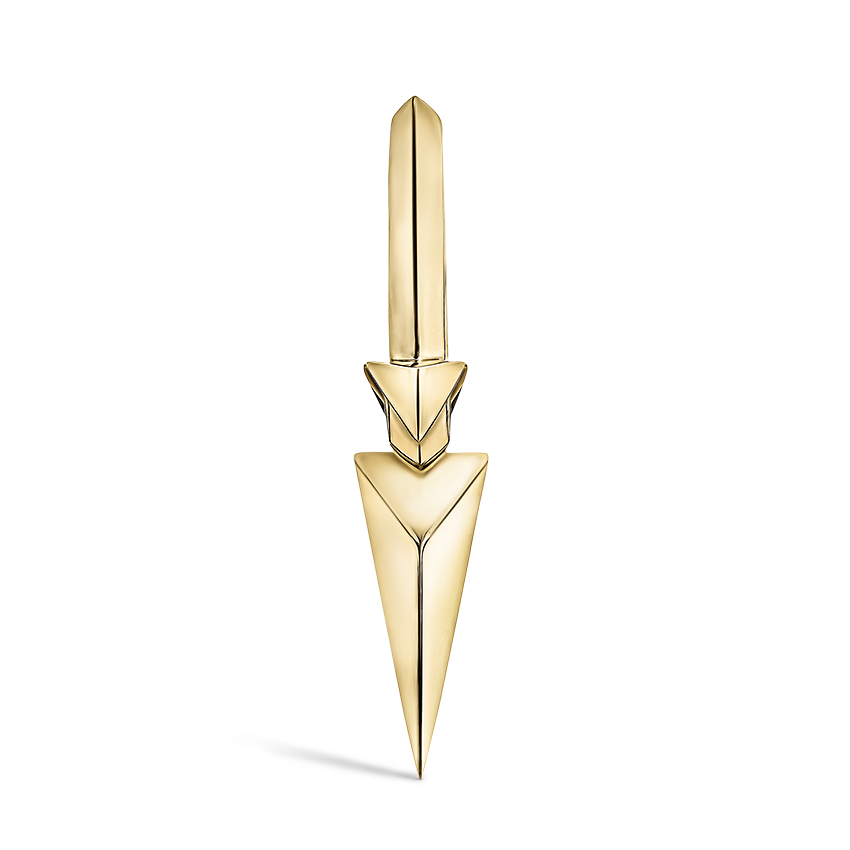 Faceted Triple Long Spike Hoop Earring
