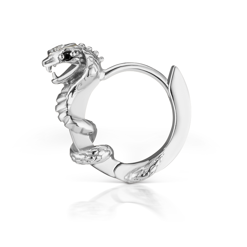 Cobra Ring with Black Diamond Eyes