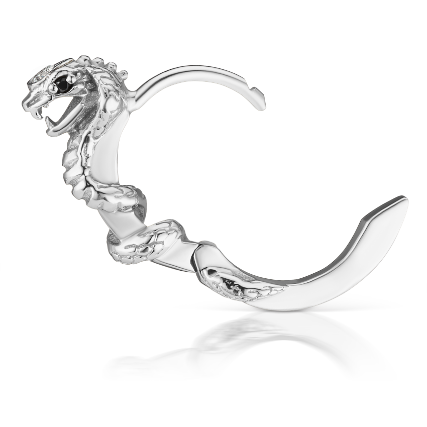 Cobra Ring with Black Diamond Eyes
