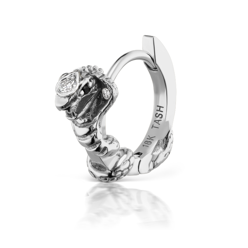 Cobra Ring with Black Diamond Eyes