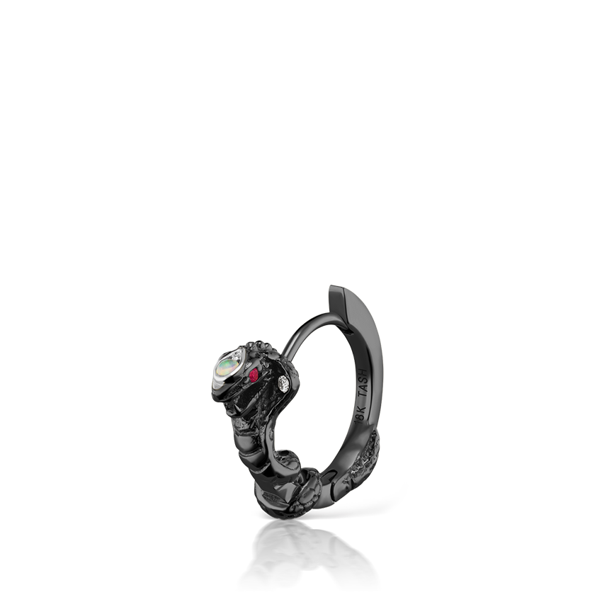 8mm Cobra Clicker with Opal Head and Ruby Eyes