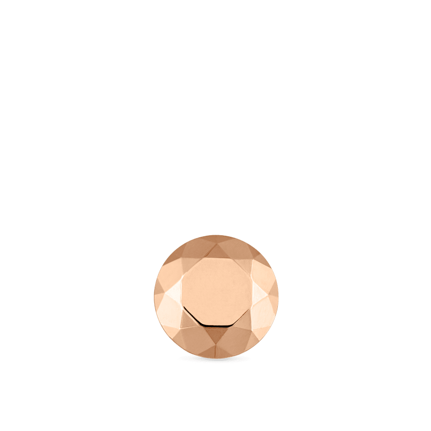 Faceted Gold Round Threaded Stud Earring