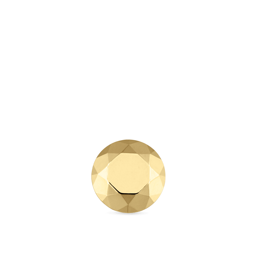 Faceted Gold Round Threaded Stud Earring