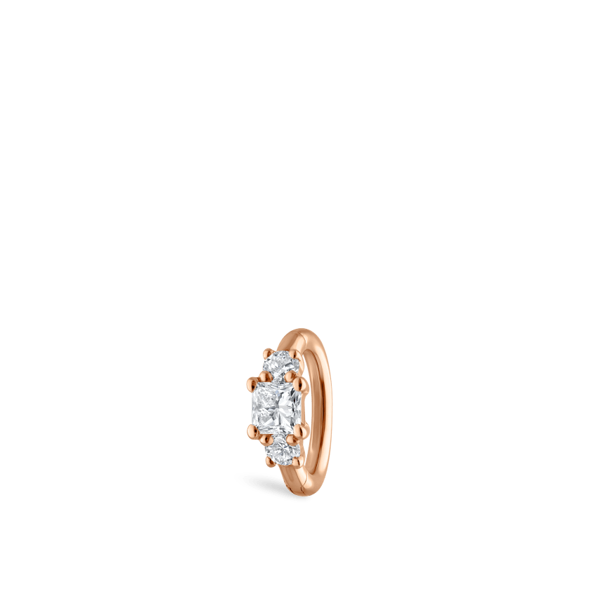 2mm Diamond Princess Hoop Earring