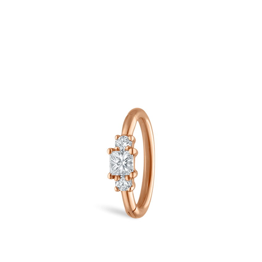 2mm Diamond Princess Hoop Earring