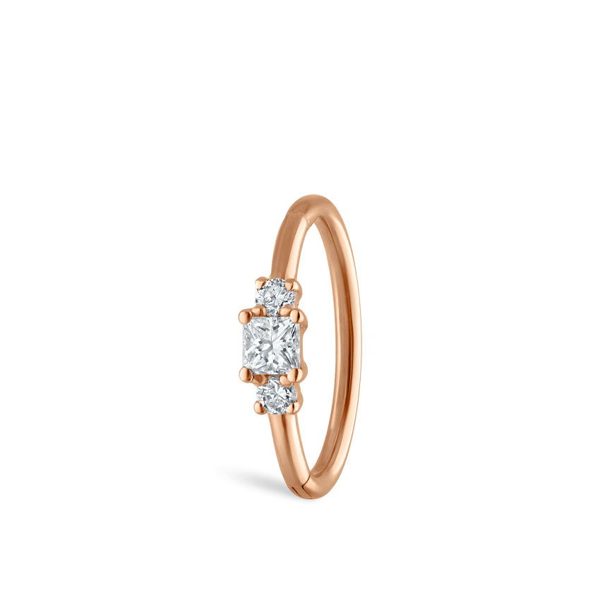 2mm Diamond Princess Hoop Earring