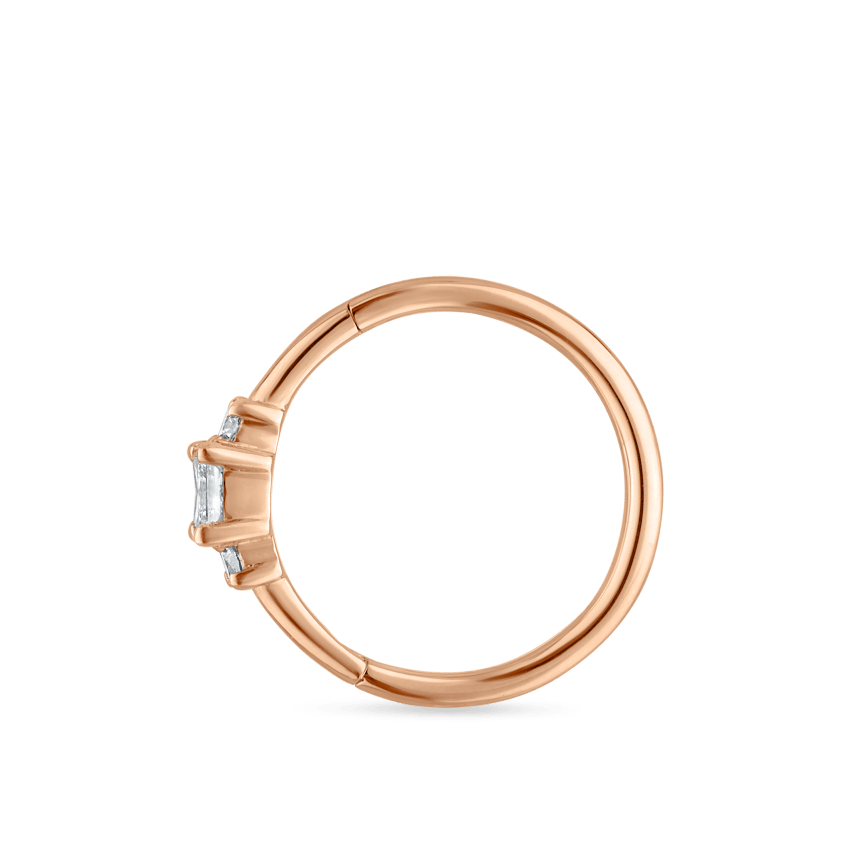 2mm Diamond Princess Hoop Earring