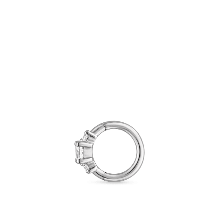 2mm Diamond Princess Hoop Earring