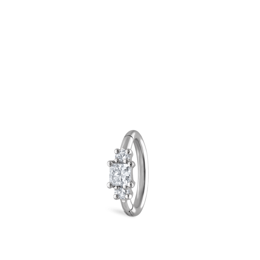 2mm Diamond Princess Hoop Earring