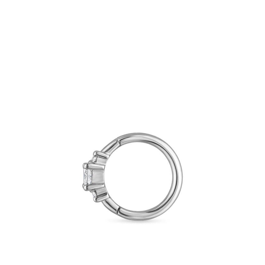 2mm Diamond Princess Hoop Earring