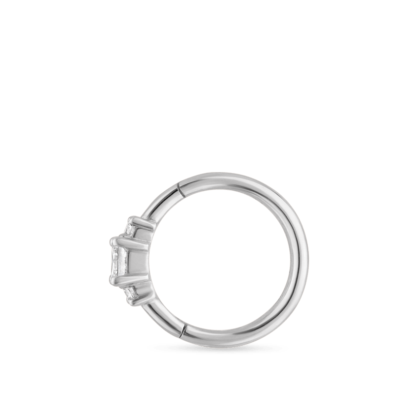2mm Diamond Princess Hoop Earring