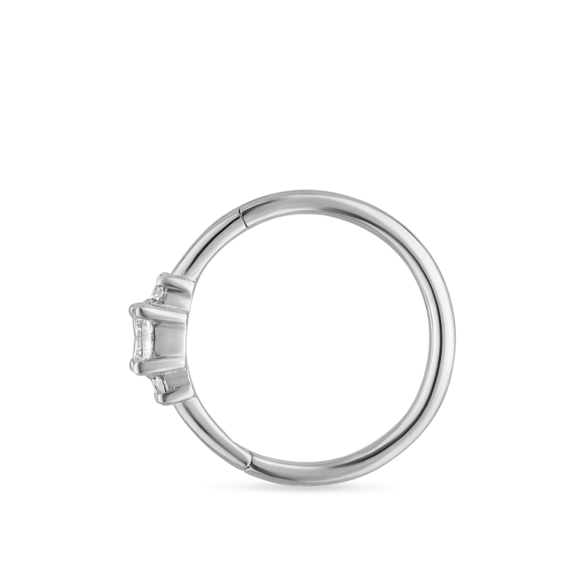 2mm Diamond Princess Hoop Earring