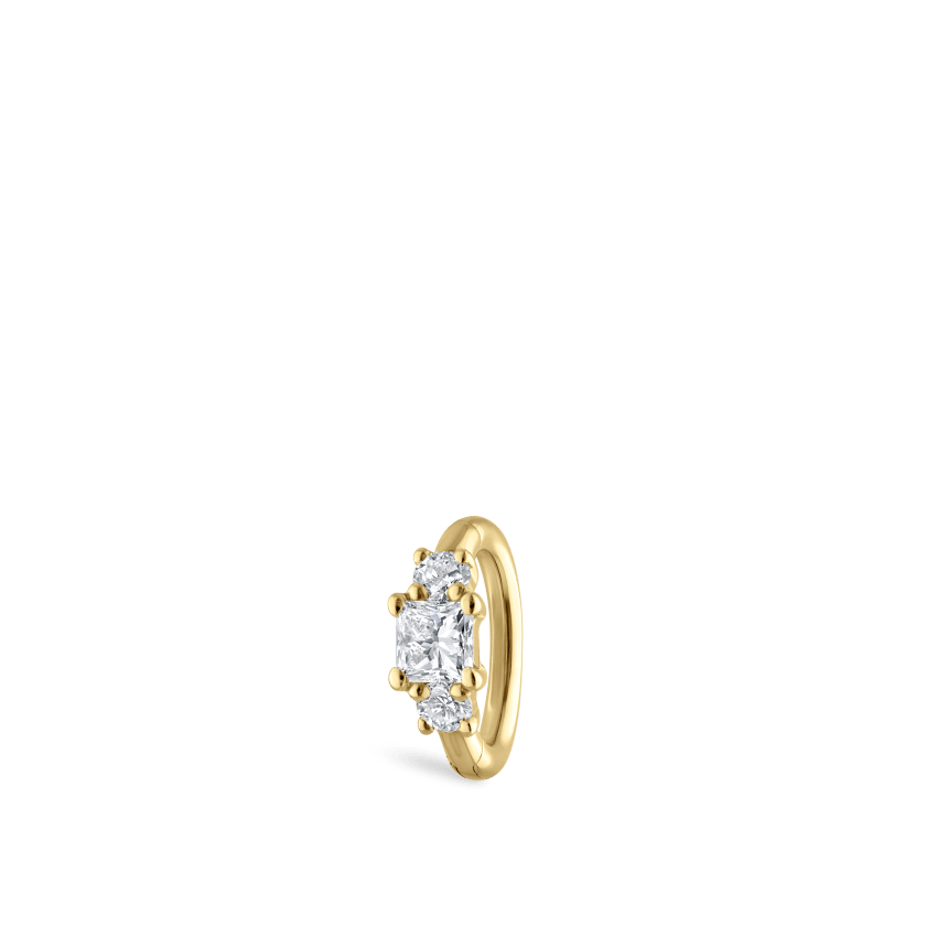 2mm Diamond Princess Hoop Earring