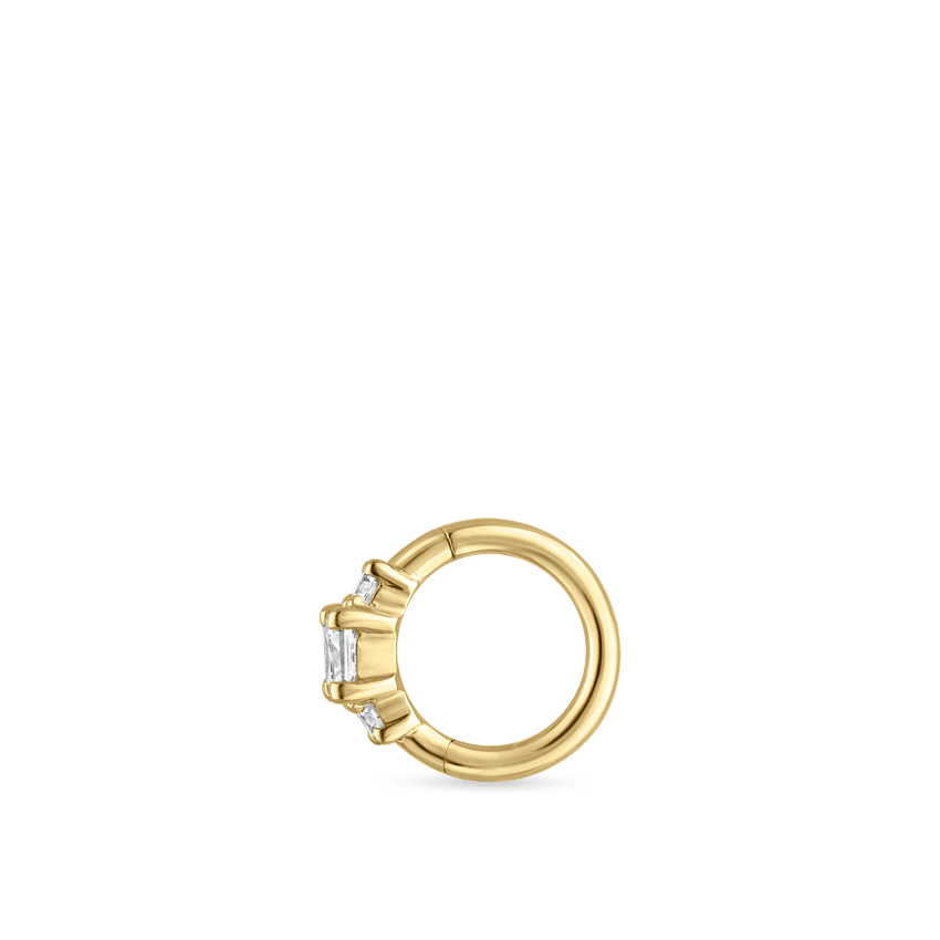 2mm Diamond Princess Hoop Earring