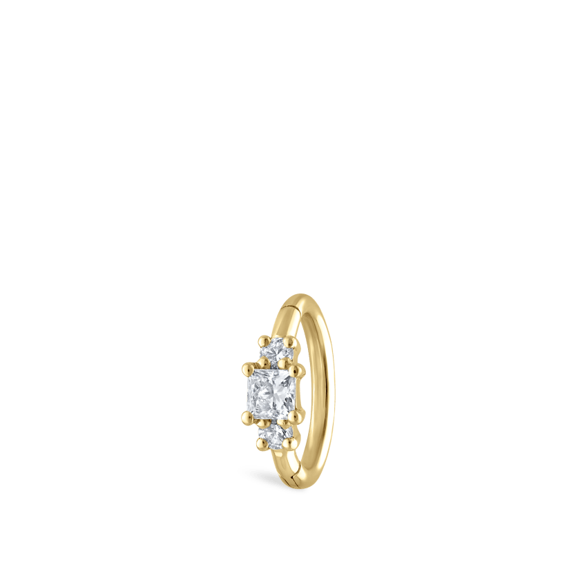 2mm Diamond Princess Hoop Earring