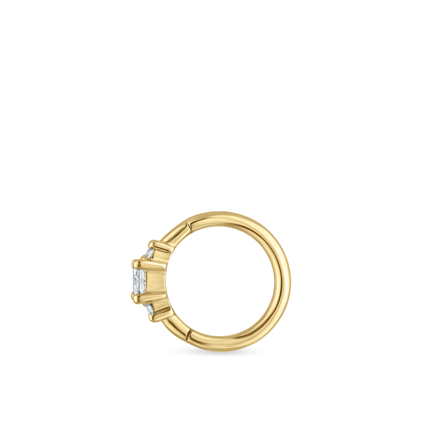 2mm Diamond Princess Hoop Earring