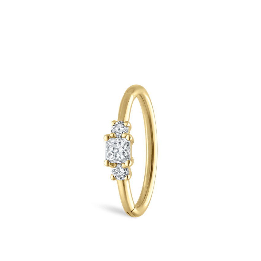 2mm Diamond Princess Hoop Earring