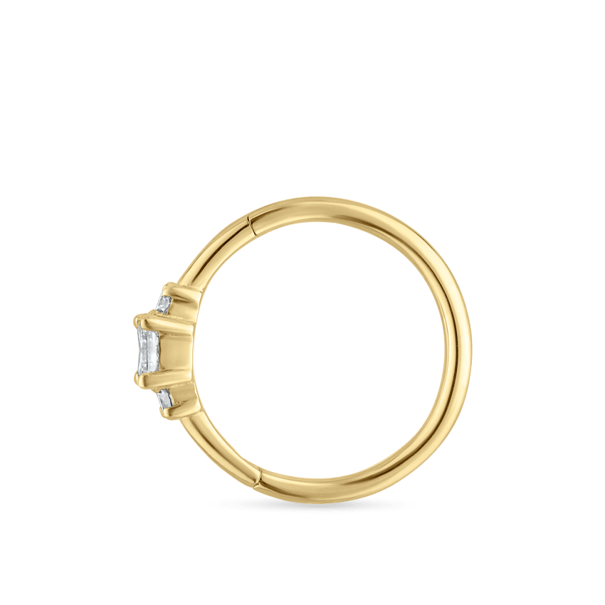 2mm Diamond Princess Hoop Earring