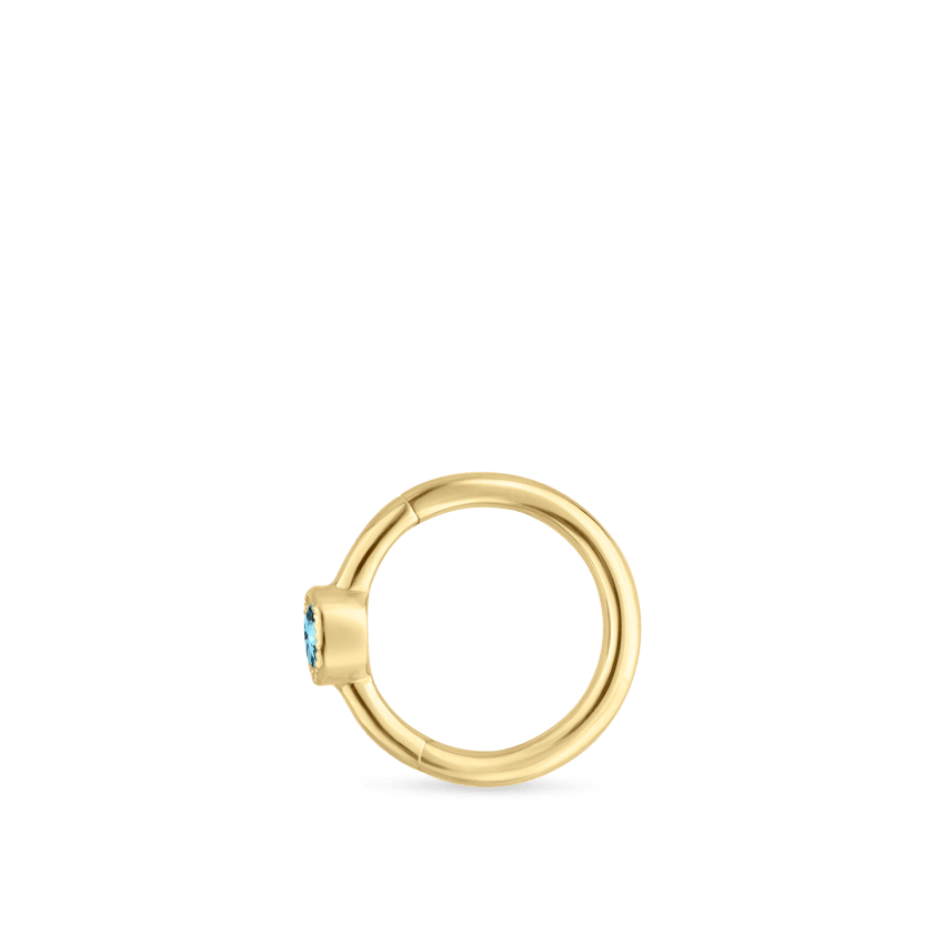 Scallop Set Light Blue Diamond Hoop Earring