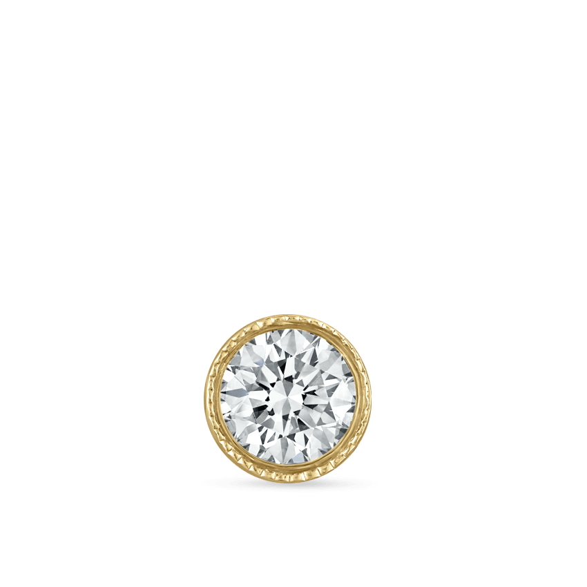 Scalloped Set Diamond Threaded Stud Earring