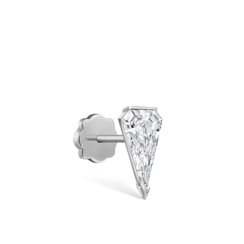 Low Profile Silhouette Diamond Threaded Stud Earring