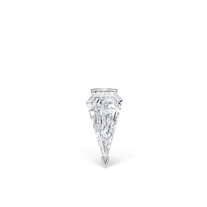 Low Profile Silhouette Diamond Threaded Stud Earring