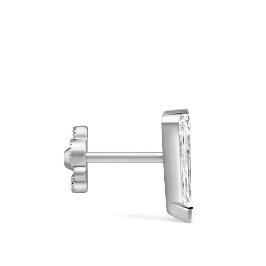 Low Profile Silhouette Diamond Threaded Stud Earring