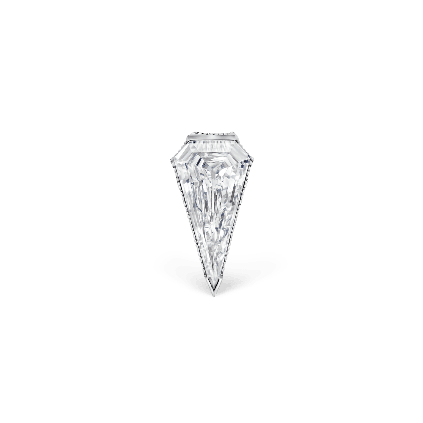 Engraved Silhouette Diamond Threaded Stud Earring