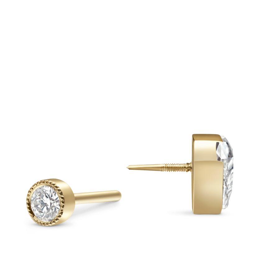 Invisible Set Silhouette Diamond Threaded Stud Earring