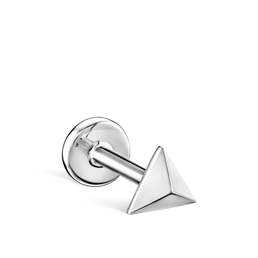 Faceted Triangle Threaded Stud Earring With Titanium Backing