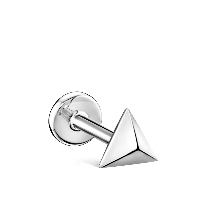 Faceted Triangle Threaded Stud Earring With Titanium Backing