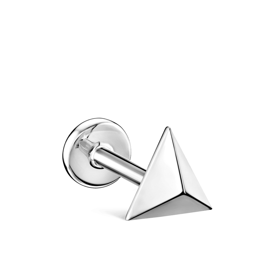 Faceted Triangle Threaded Stud Earring With Titanium Backing