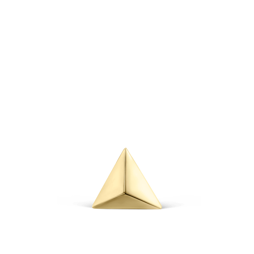 Faceted Triangle Threaded Stud Earring