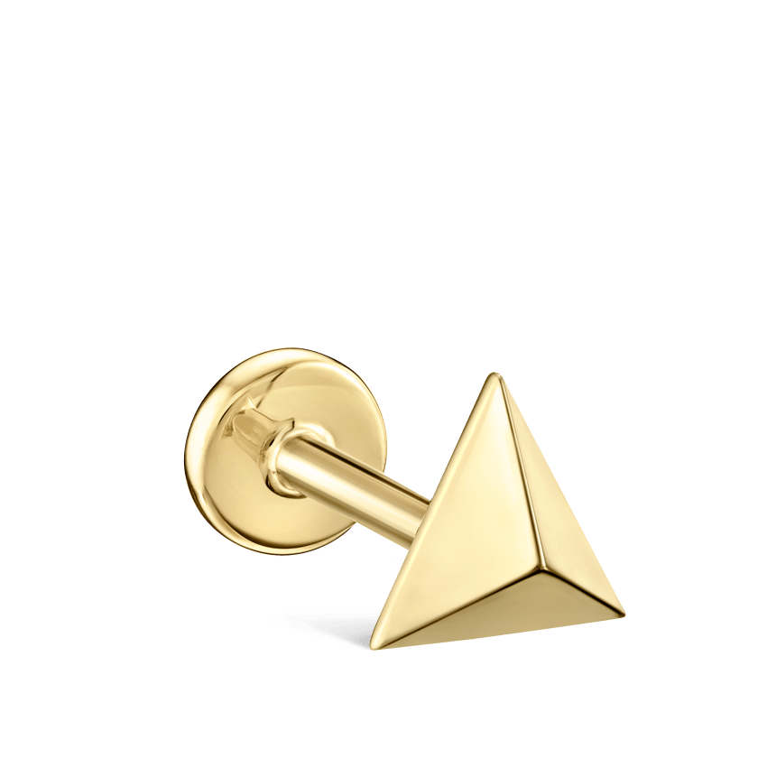 Faceted Triangle Threaded Stud Earring With Titanium Backing