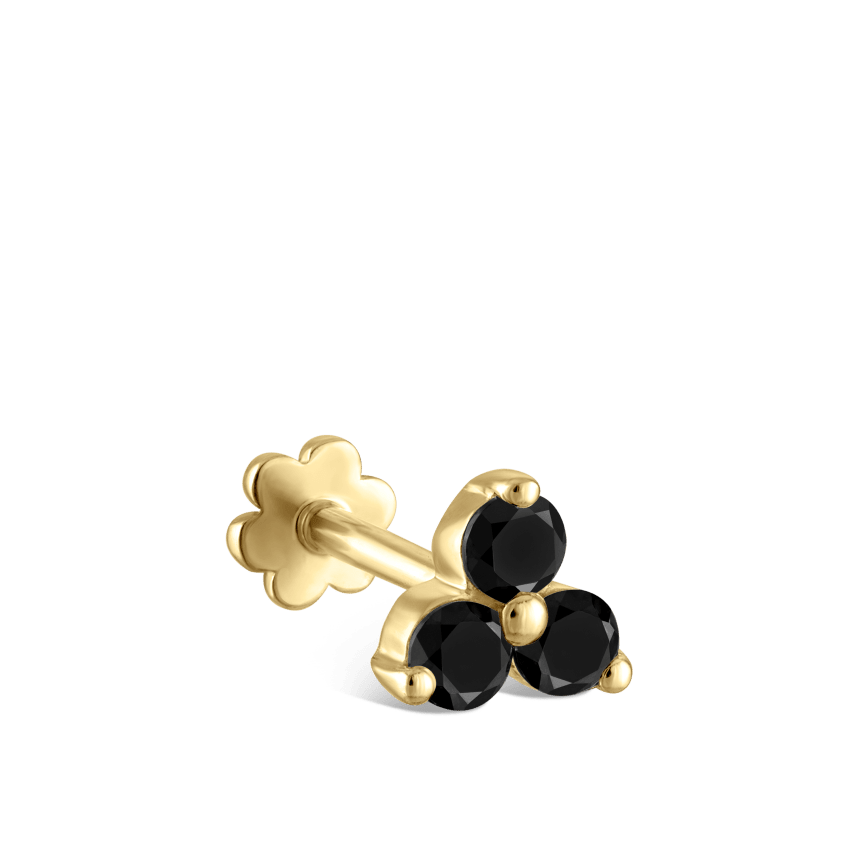 Black Diamond Trinity Threaded Stud Earring
